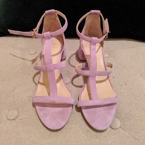 Lilac Suede Heeled Sandals